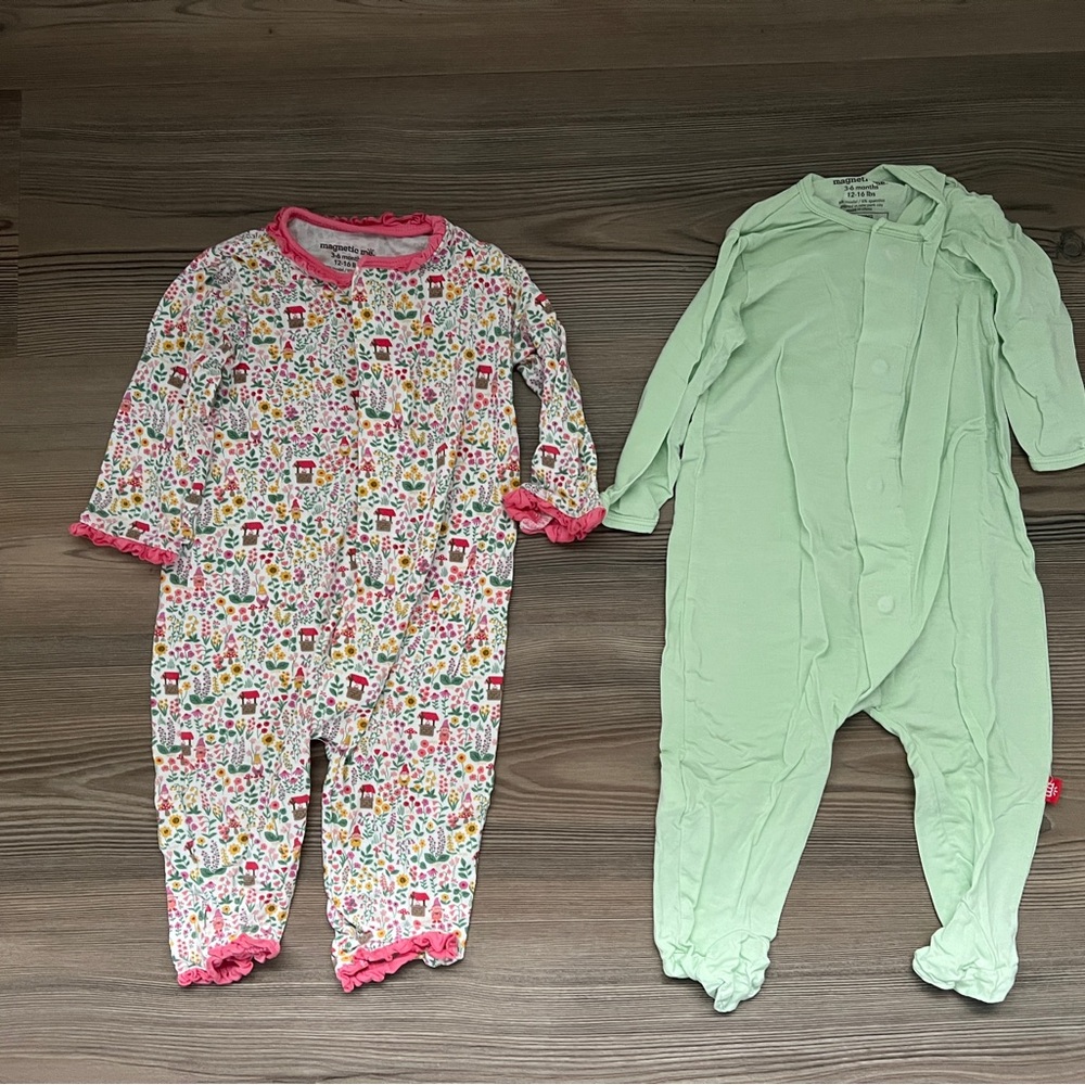 Magnetic Me Pink and Green Kids One Pieces